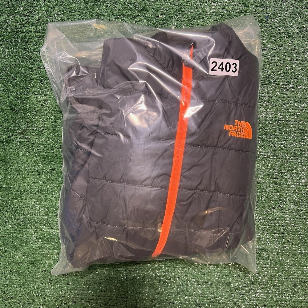 The North Face Jacket Boys 14-16 Gray Orange Puffer Full Zip Lightweight - Picture 6 of 6
